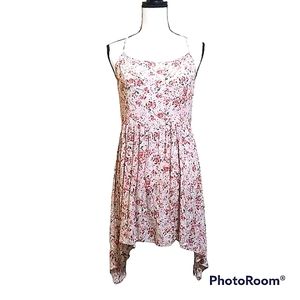 EN CREME FLORAL LACE TIE-BACK MINI DRESS/TUNIC LAYERING TOP SUMMER BEACH PRETTY